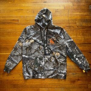 Russell Outdoors Realtree Camo Zip Hoodie Mens XL Watsonville Coast Produce Camo